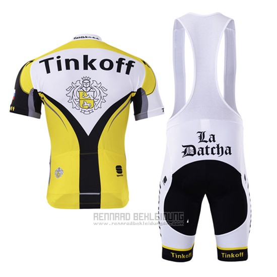 2017 Fahrradbekleidung Tinkoff Gelb Trikot Kurzarm und Tragerhose
